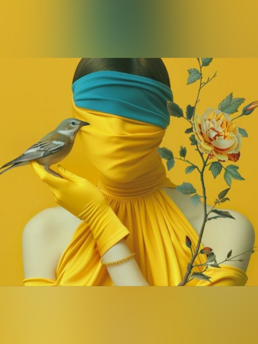 Yellow High-Waist Wide-Leg Pants for Women